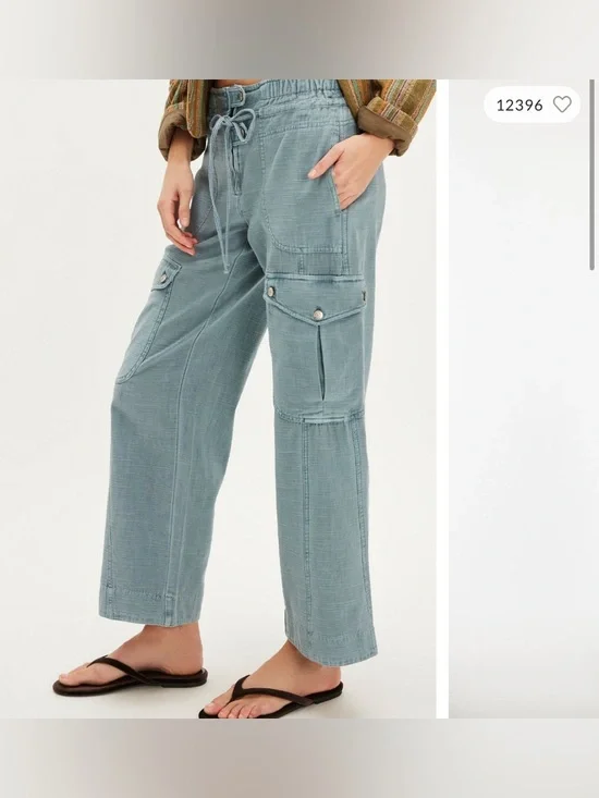 NWT Free People We The Free Park Ave Pants - autumn sky blue - medium - Picture 2 of 9